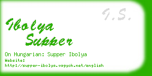 ibolya supper business card